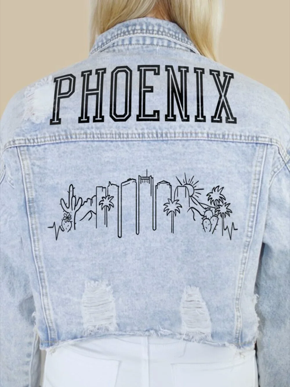 Phoenix Skyline Denim Jacket - Picture 1 of 5